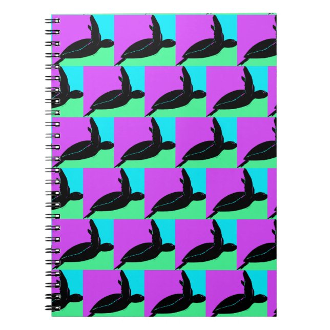 Colorful Tropical Sea Turtle Notebook (Front)
