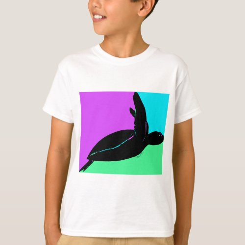 Colorful Tropical Sea Turtle T_Shirt