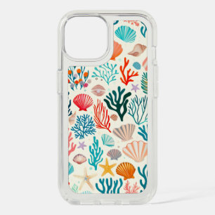 Colorful Tropical Summer Coral Seashell iPhone 15 Case