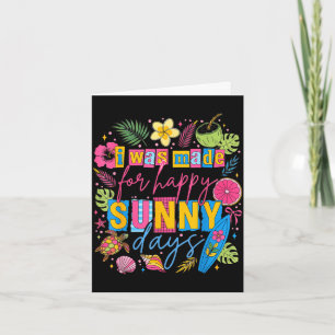 Colorful tropical summer happy quote beach surf card