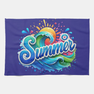 Colorful Tropical Summer Kitchen Towel