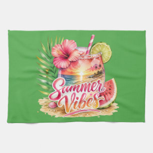Colorful Tropical Summer Kitchen Towel