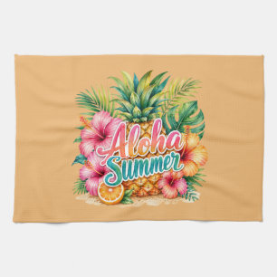Colorful Tropical Summer Kitchen Towel. Towel