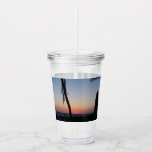 Colorful tropical sunset on an acrylic tumbler