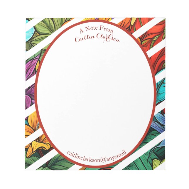Colorful Tropical Theme Personalized Notepad (Front)