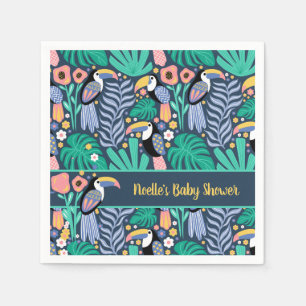 Colorful Tropical Toucan Bird Baby Shower Napkins