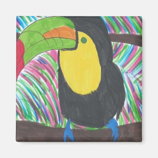 Colorful Tropical Toucan Magnet (Front)