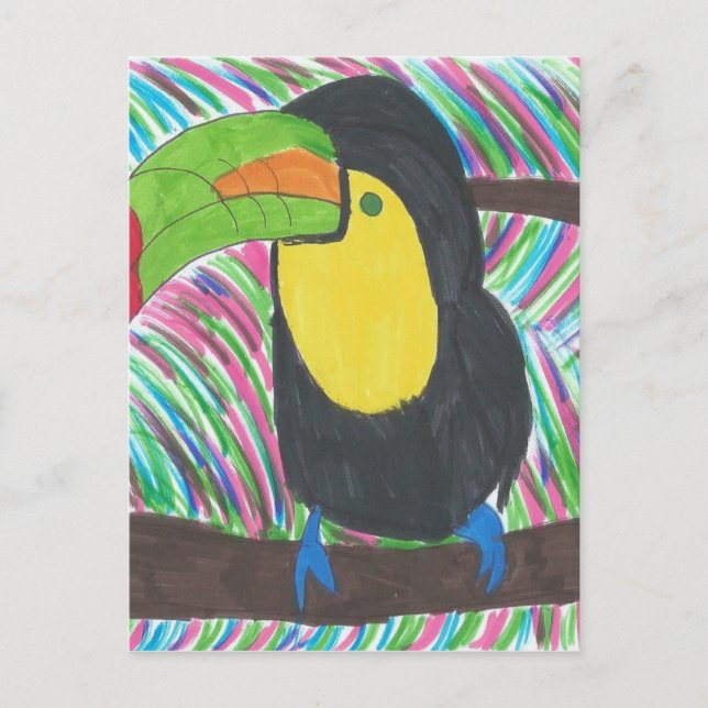 Colorful Tropical Toucan Postcard (Front)
