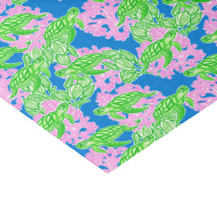 Pink Sea Turtle Whimsical & Cute Tissue Paper | Zazzle