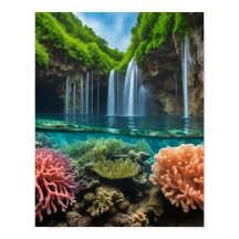 Colorful tropical waterfalls