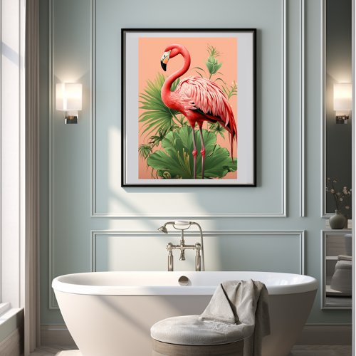 Colorful TropicalFlamingo Paradise Poster