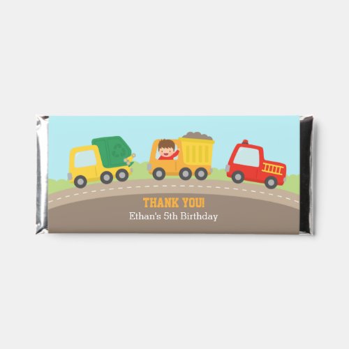 Colorful Trucks Boys Birthday Thank You Favors Hershey Bar Favors