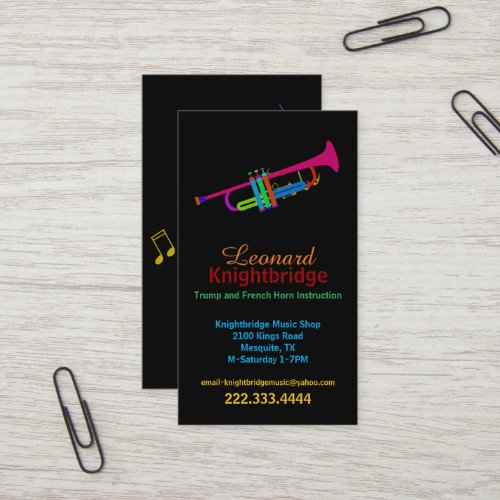 Colorful Trumpet Business Card