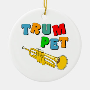 Colorful Trumpet Ceramic Ornament