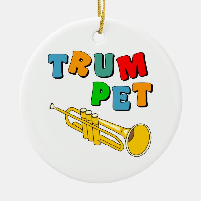 Colorful Trumpet Ceramic Ornament (Front)