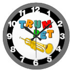 Colorful Trumpet Large Clock