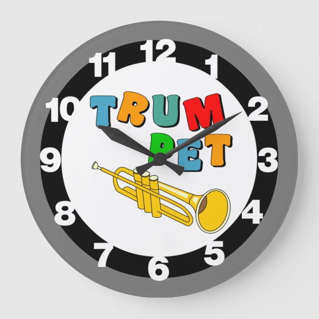 Colorful Trumpet Large Clock (Front)
