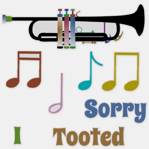 Colorful Trumpet Musical Notes and Text 2 Sticker