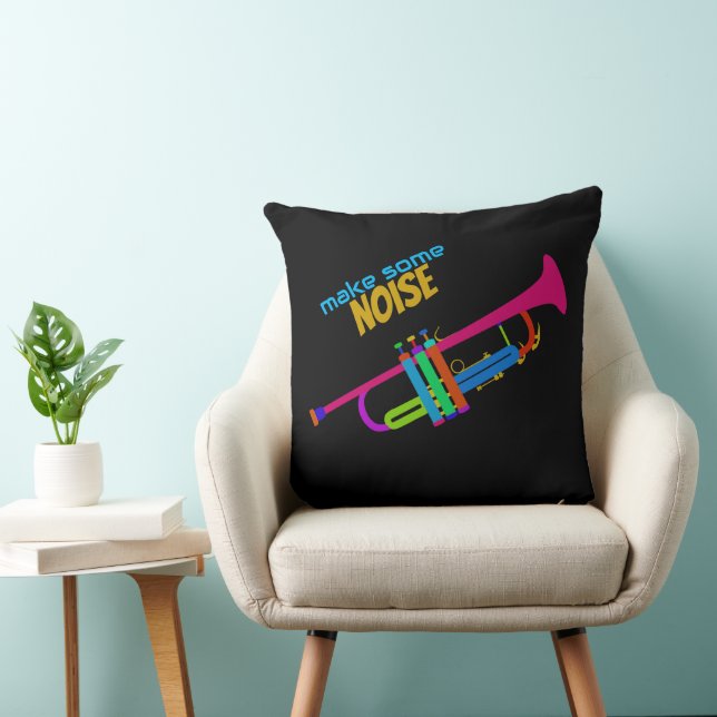 Colorful Trumpet Throw Pillow (Chair)