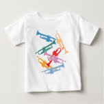 Colorful Trumpets Baby T-shirt at Zazzle