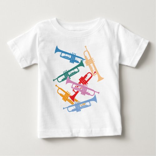 Colorful Trumpets Baby T_Shirt