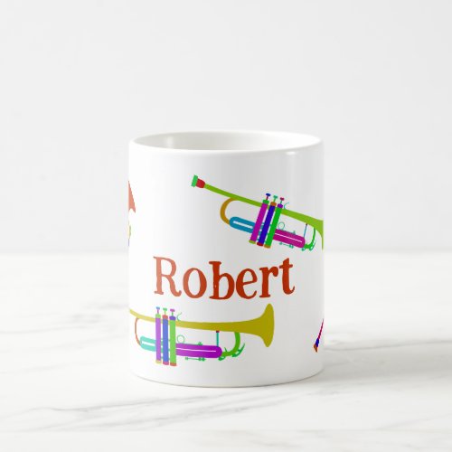Colorful Trumpets Personalized Coffee Mug
