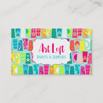 Colorful Tubes Of Art Paint Business Card by creativetaylor at Zazzle
