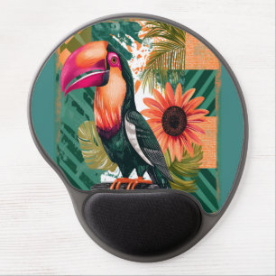 Colorful Tukan in the jungle Gel Mouse Pad