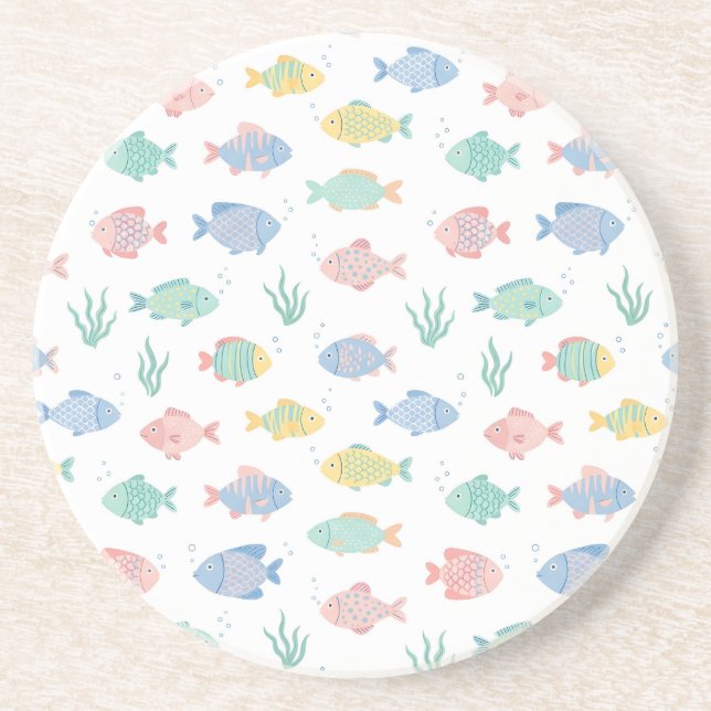 Colorful Tulimet Tropical Fish Pattern Coaster (Front)