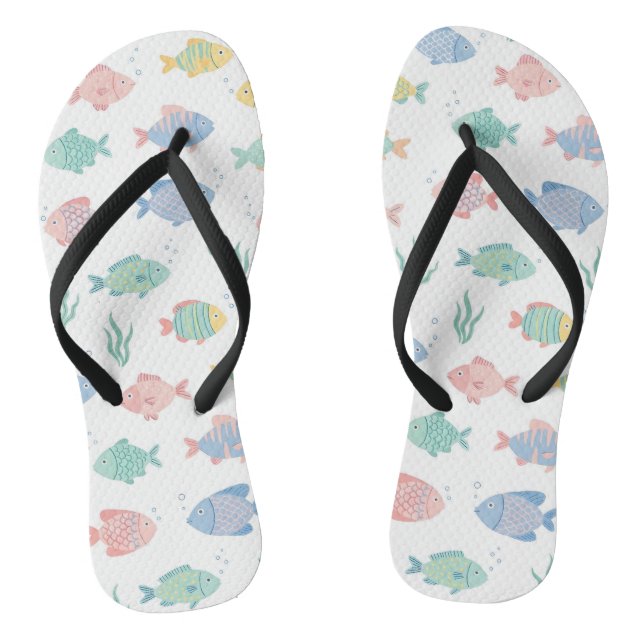 Colorful Tulimet Tropical Fish Pattern Flip Flops (Footbed)