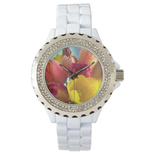 Colorful Tulip Bouquet Watch (Front)
