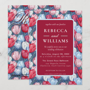 Colorful Tulip Fantasy Vineyard Wedding Invitation