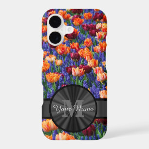 Colorful Tulip field monogrammed iPhone 17 Case