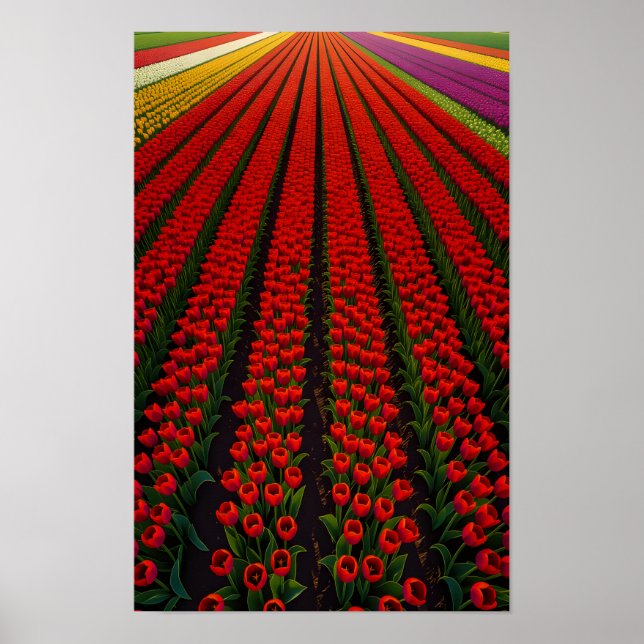 Colorful Tulip Fields Poster (Front)