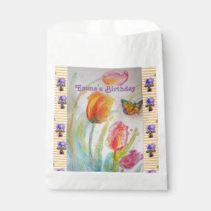 Colorful Tulip Flowers floral Party Favor Bags