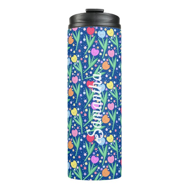 Colorful Tulip Flowers Thermal Tumbler (Front)