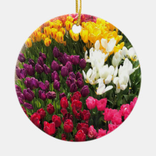 Colorful Tulip Garden Bed, Oregon Ceramic Ornament