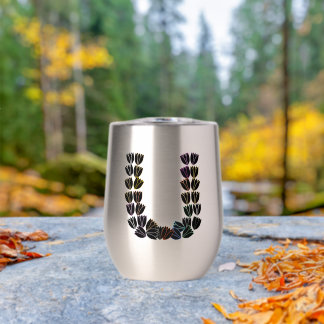 Colorful Tulip Lettered “U” Thermal Wine Tumbler