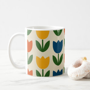 Colorful Tulip Pattern Coffee Mug