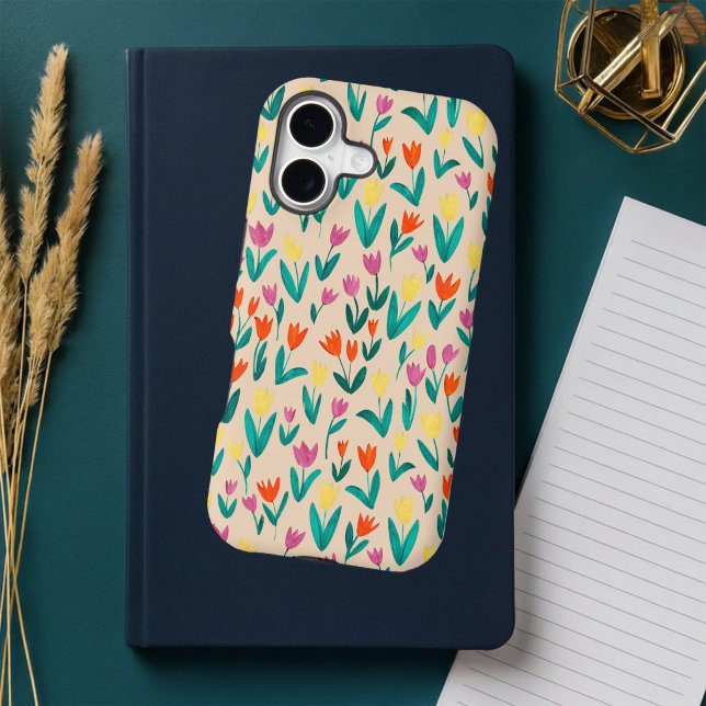 Colorful Tulip Pattern Cute Floral Spring iPhone Case (Colorful Tulip Pattern Cute Floral Spring iPhone Case)