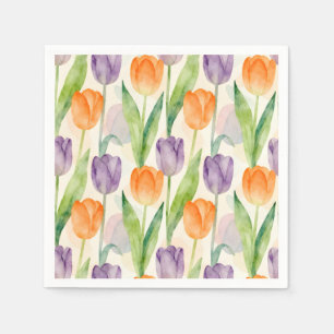 Colorful Tulip Pattern Napkins