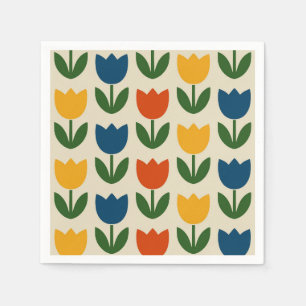 Colorful Tulip Pattern Napkins