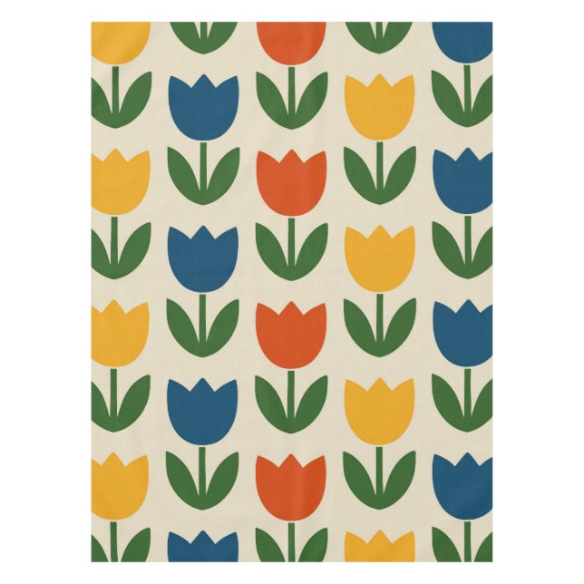 Colorful Tulip Pattern Tablecloth (Front)