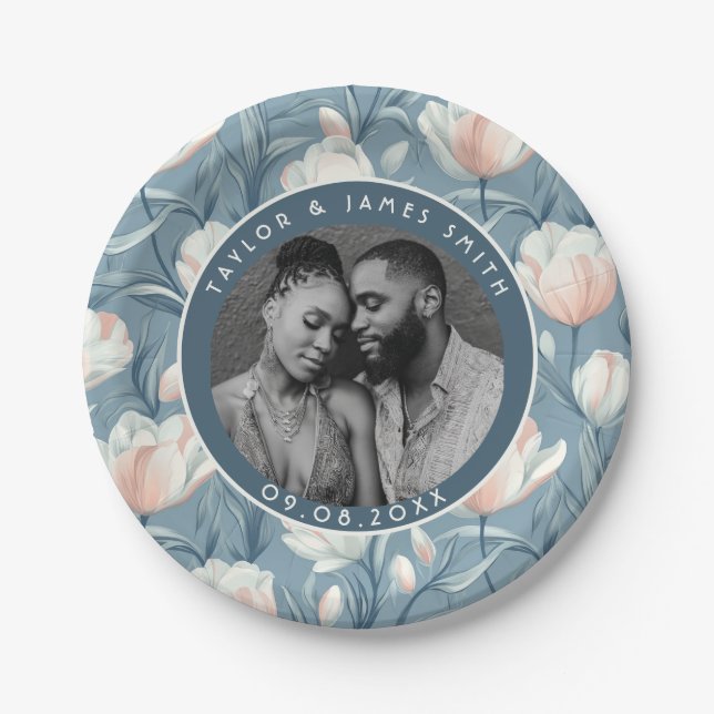 Colorful Tulip Plates For Summer Wedding Party (Front)