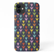Colorful tulip silhouettes