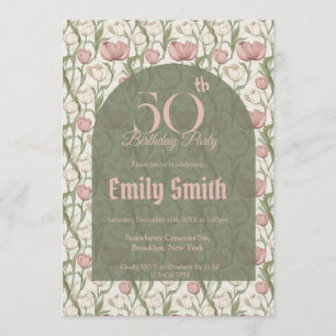 Colorful Tulip Themed Beach Party Invitation