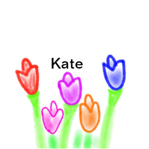 Colorful tulip watercolor add name text modern cutout