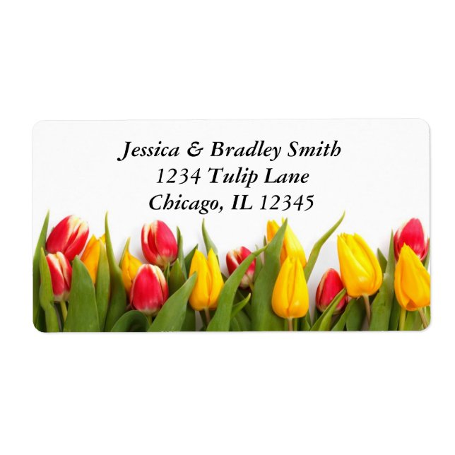 Colorful Tulips Address Label (Front)