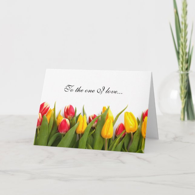 Colorful Tulips Anniversary Greeting Card (Front)