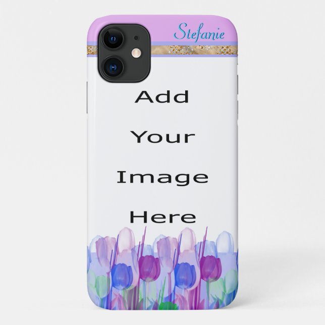 Colorful Tulips Border Case-Mate iPhone Case (Back)